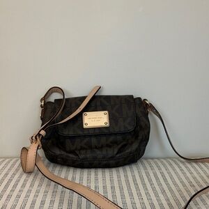 Michael Kors Brown and Tan Crossbody Bag